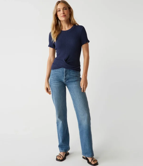 Michael Stars Stella Twist Front Tee- T-Shirts