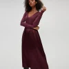 Michael Stars Sutton Mixed Fabric Satin Dress- Dresses | Midi Dresses