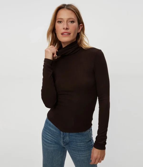 Michael Stars Tara Crop Turtleneck- T-Shirts