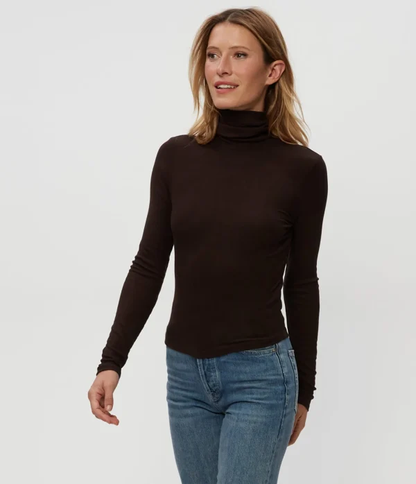 Michael Stars Tara Crop Turtleneck- T-Shirts