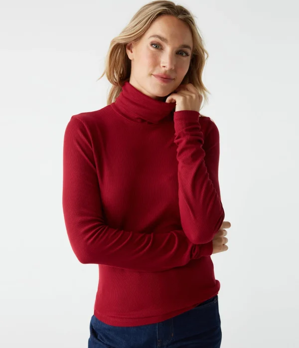 Michael Stars Tara Crop Turtleneck- T-Shirts