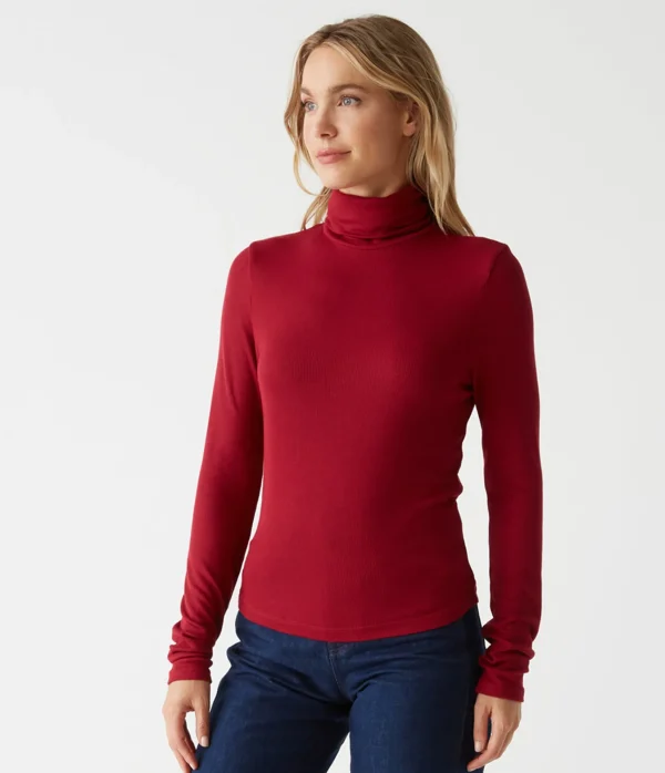 Michael Stars Tara Crop Turtleneck- T-Shirts