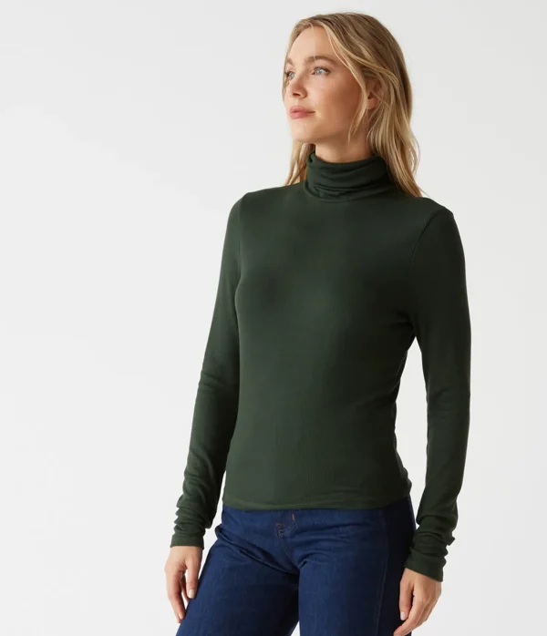 Michael Stars Tara Crop Turtleneck- T-Shirts