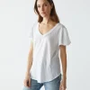 Michael Stars Tate Mixed Fabric Tee- T-Shirts | Supima Cotton T-Shirts