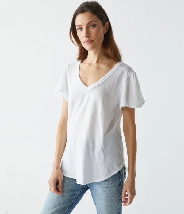 Michael Stars Tate Mixed Fabric Tee- T-Shirts | Supima Cotton T-Shirts