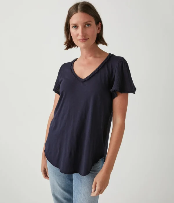 Michael Stars Tate Mixed Fabric Tee- T-Shirts | Supima Cotton T-Shirts