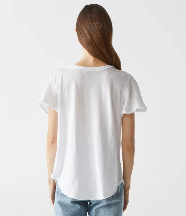 Michael Stars Tate Mixed Fabric Tee- T-Shirts | Supima Cotton T-Shirts