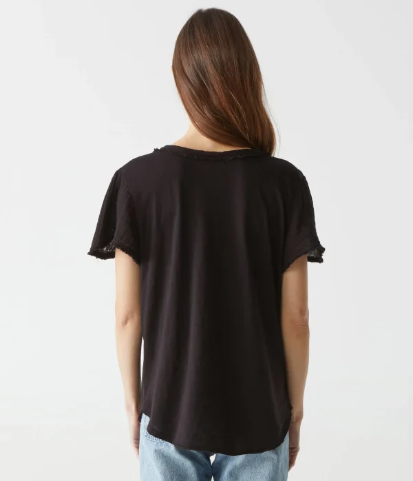 Michael Stars Tate Mixed Fabric Tee- T-Shirts | Supima Cotton T-Shirts