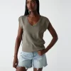 Michael Stars Tati Power Shoulder Top- T-Shirts | Ultra Rib T-Shirts