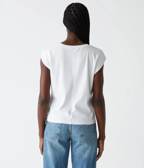 Michael Stars Tati Power Shoulder Top- T-Shirts | Ultra Rib T-Shirts