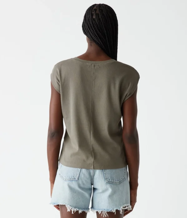 Michael Stars Tati Power Shoulder Top- T-Shirts | Ultra Rib T-Shirts