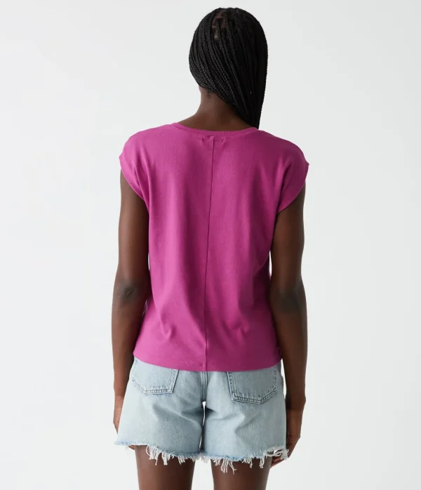 Michael Stars Tati Power Shoulder Top- T-Shirts | Ultra Rib T-Shirts