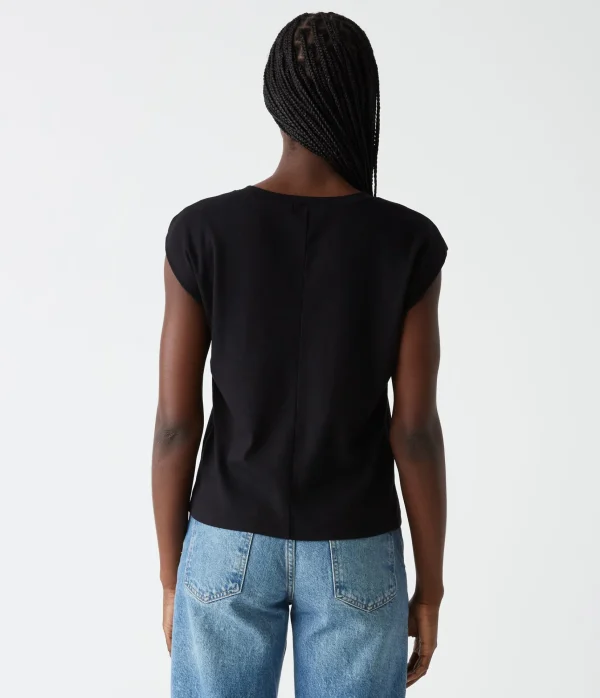 Michael Stars Tati Power Shoulder Top- T-Shirts | Ultra Rib T-Shirts