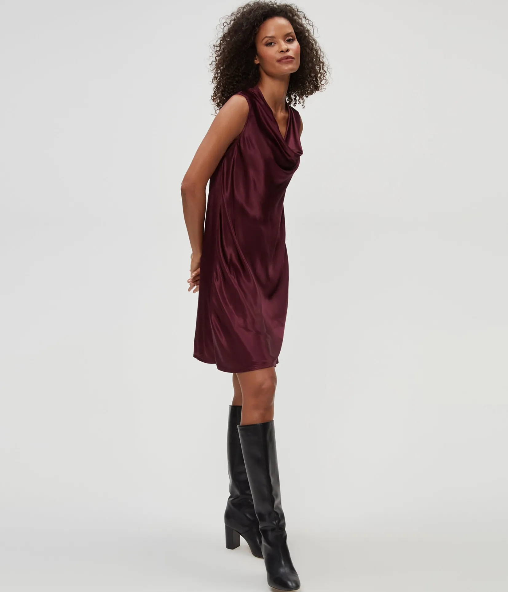 tessa_satin_mini_dress_11.webp Michael Stars Tessa Satin Mini Dress- Dresses