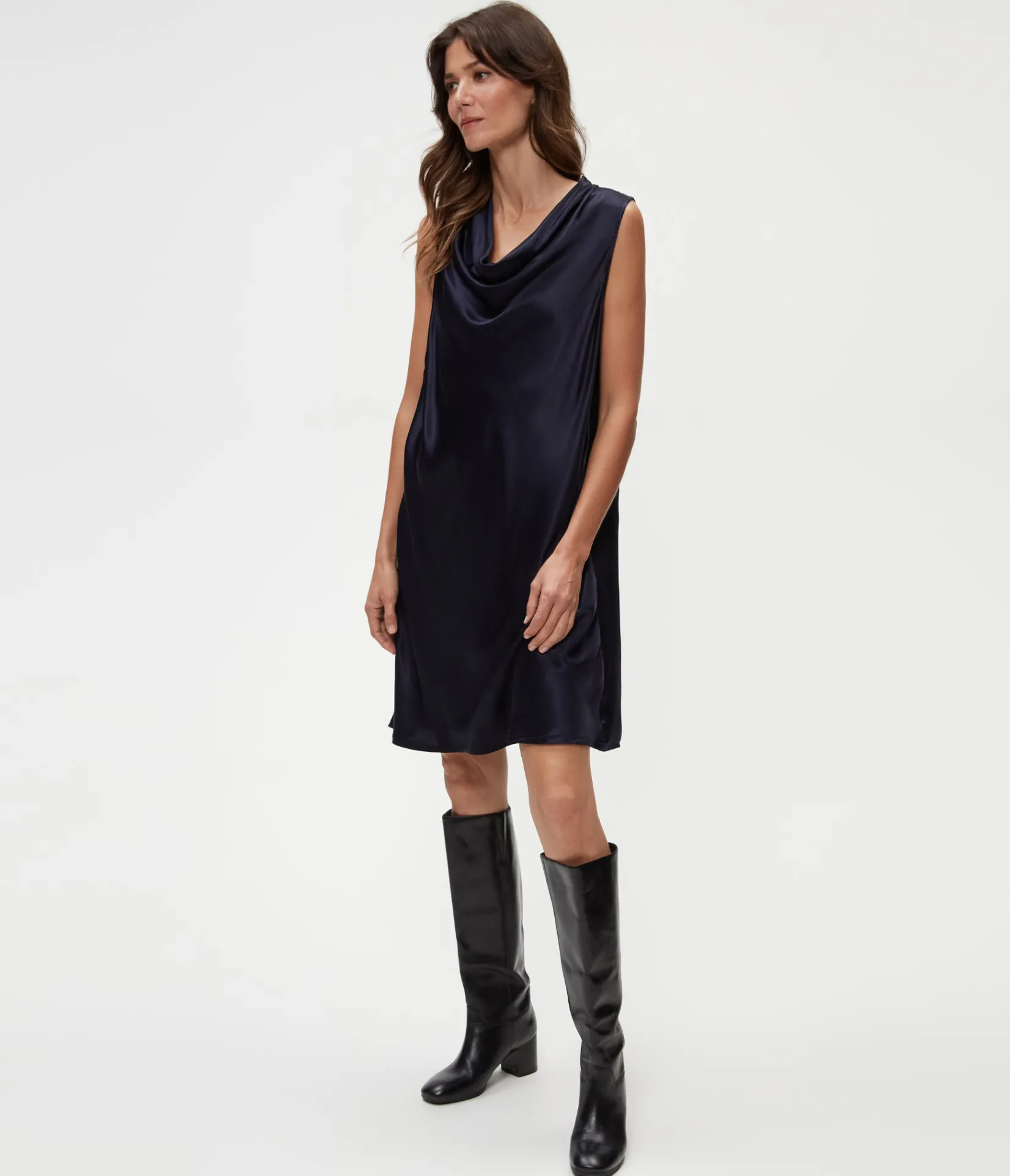 tessa_satin_mini_dress_2.webp Michael Stars Tessa Satin Mini Dress- Dresses