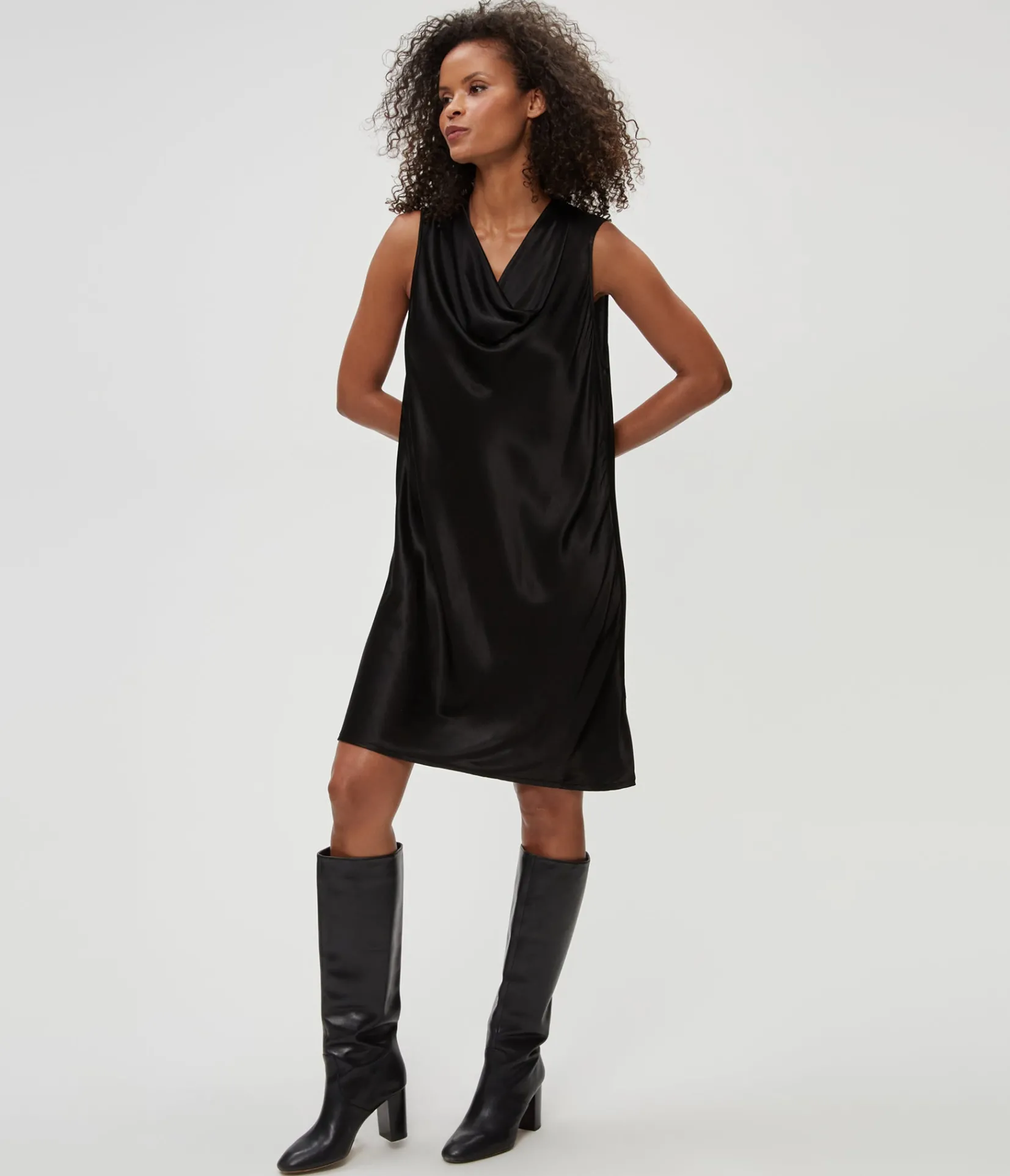 tessa_satin_mini_dress_7.webp Michael Stars Tessa Satin Mini Dress- Dresses
