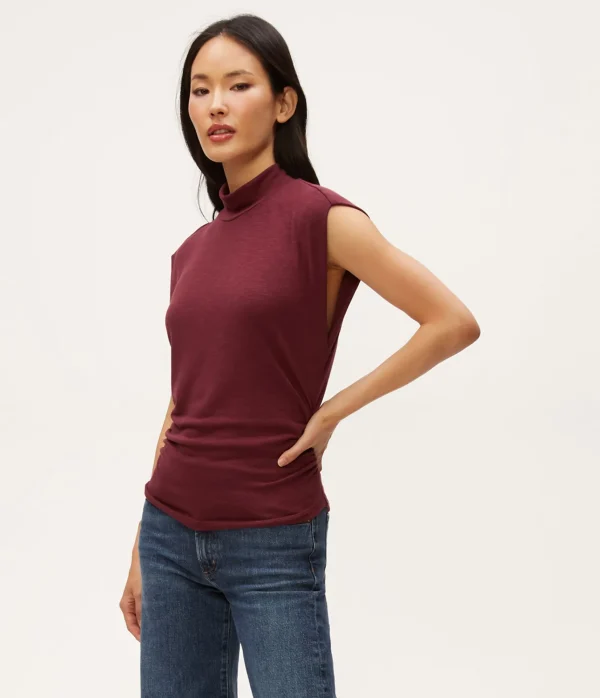 Michael Stars Tina Mock Neck Top- Tops, Blouses & Shirts | T-Shirts