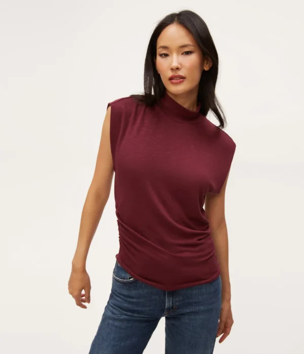 Michael Stars Tina Mock Neck Top- Tops, Blouses & Shirts | T-Shirts