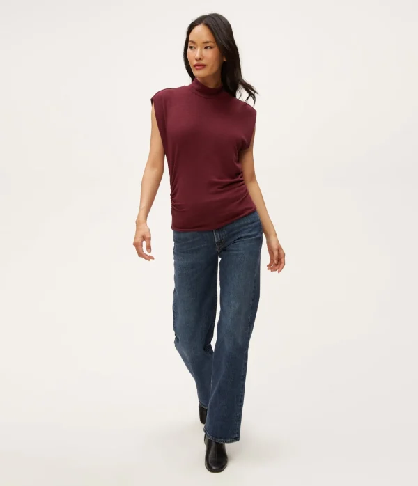 Michael Stars Tina Mock Neck Top- Tops, Blouses & Shirts | T-Shirts