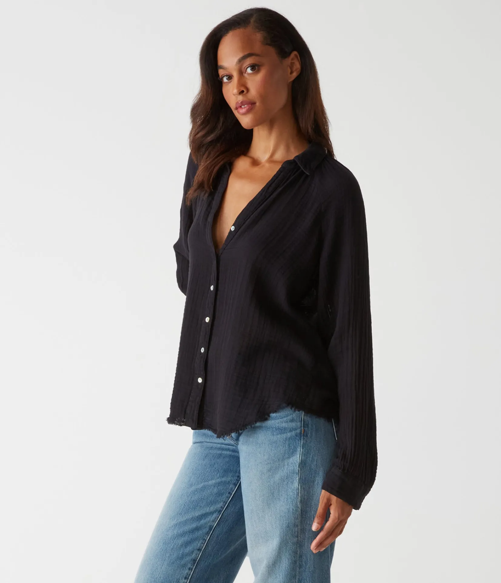 toni_gauze_button_down_shirt_11.webp Michael Stars Toni Gauze Button Down Shirt- Tops, Blouses & Shirts