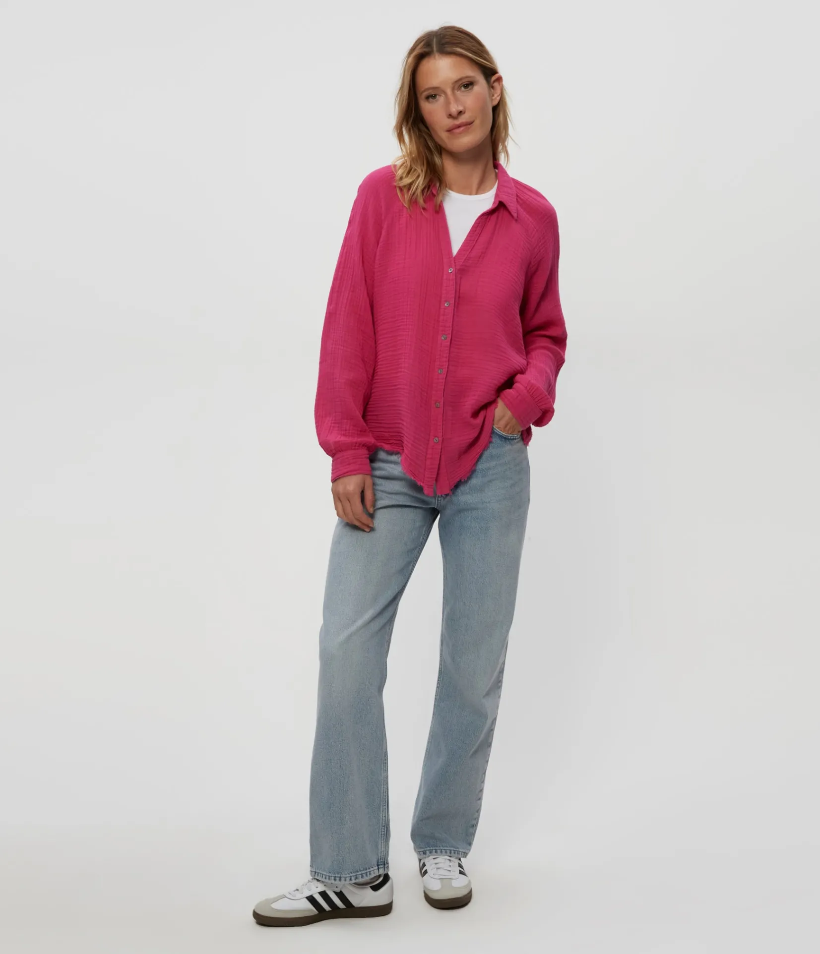 toni_gauze_button_down_shirt_14.webp Michael Stars Toni Gauze Button Down Shirt- Tops, Blouses & Shirts