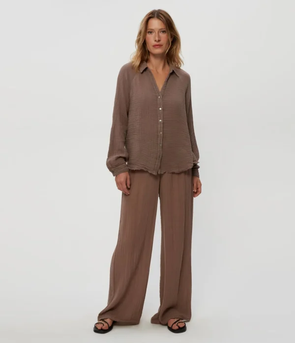 Michael Stars Toni Gauze Button Down Shirt- Tops, Blouses & Shirts