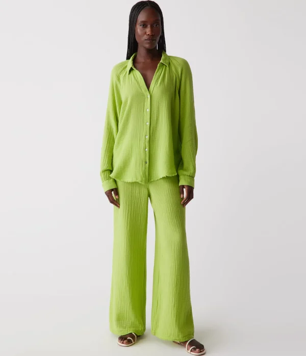 Michael Stars Toni Gauze Button Down Shirt- Tops, Blouses & Shirts