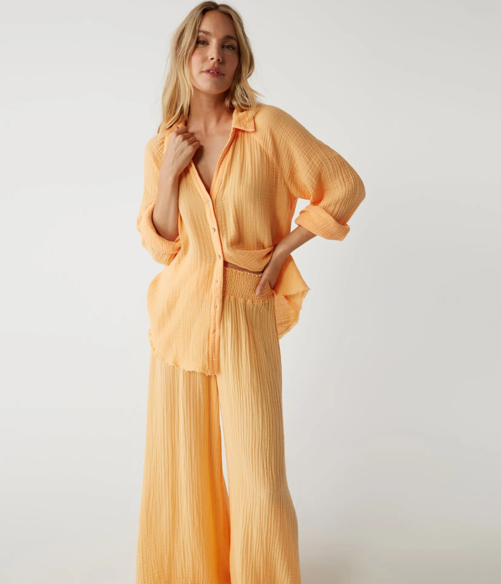 toni_gauze_button_down_shirt_29.webp Michael Stars Toni Gauze Button Down Shirt- Tops, Blouses & Shirts
