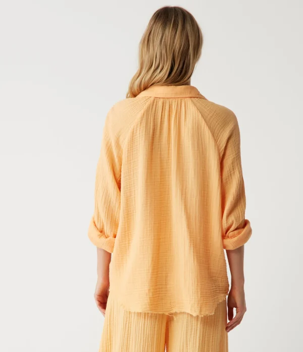Michael Stars Toni Gauze Button Down Shirt- Tops, Blouses & Shirts
