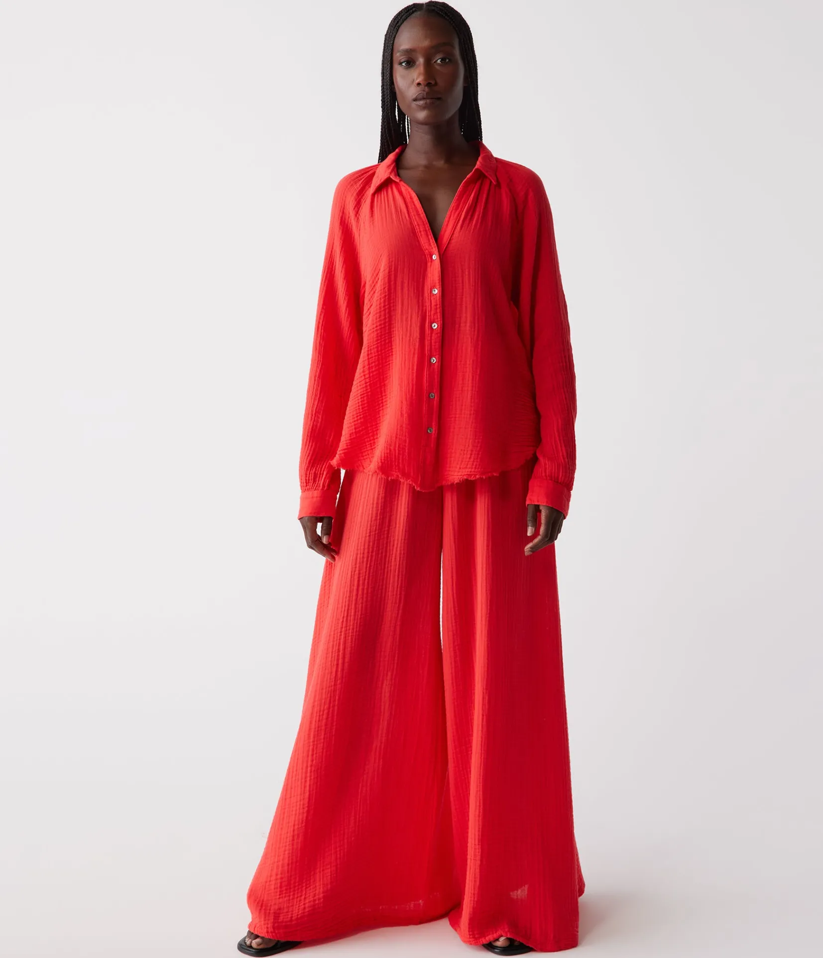 toni_gauze_button_down_shirt_34.webp Michael Stars Toni Gauze Button Down Shirt- Tops, Blouses & Shirts