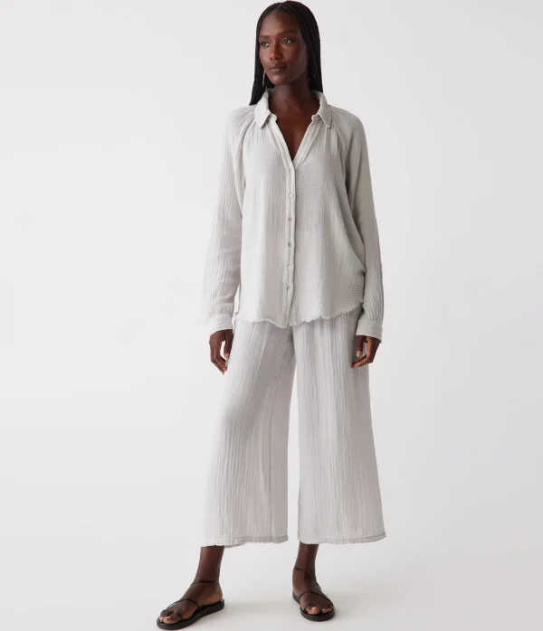Michael Stars Toni Gauze Button Down Shirt- Tops, Blouses & Shirts