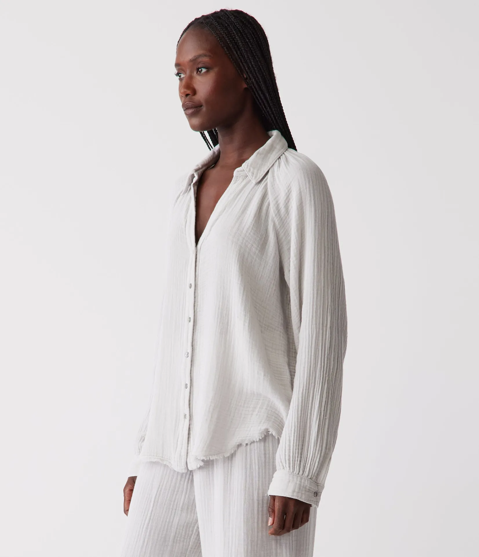 toni_gauze_button_down_shirt_39.webp Michael Stars Toni Gauze Button Down Shirt- Tops, Blouses & Shirts