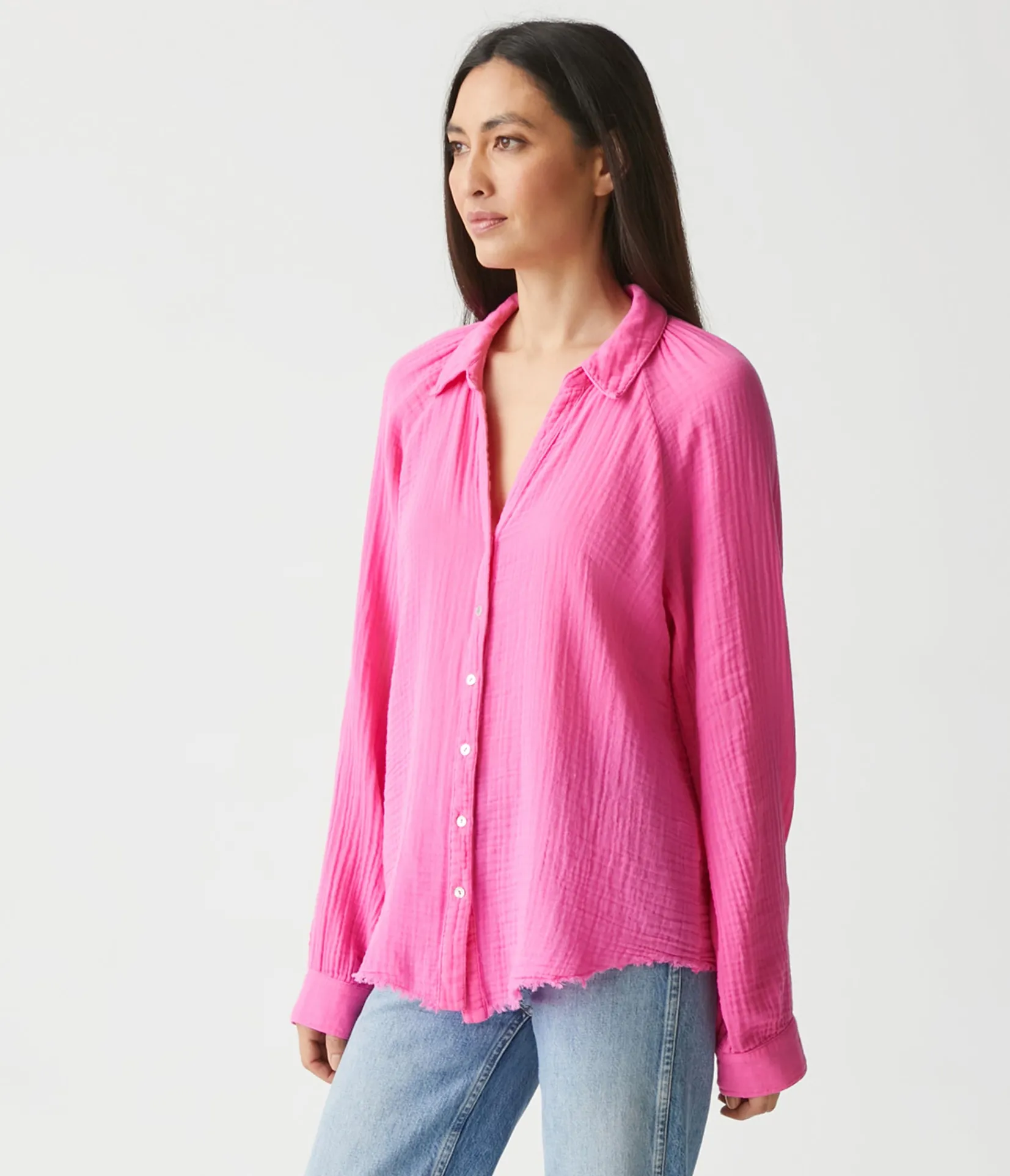 toni_gauze_button_down_shirt_43.webp Michael Stars Toni Gauze Button Down Shirt- Tops, Blouses & Shirts