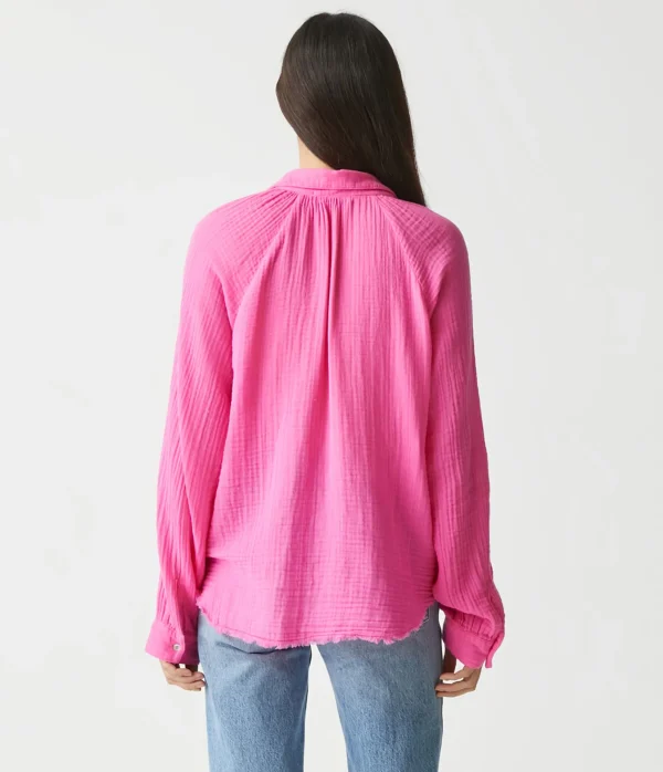Michael Stars Toni Gauze Button Down Shirt- Tops, Blouses & Shirts