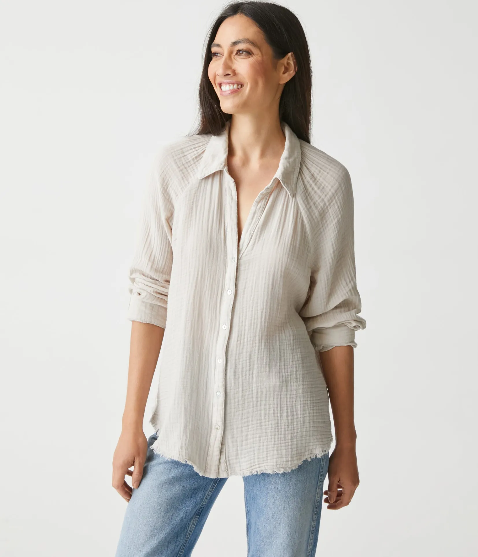 toni_gauze_button_down_shirt_45.webp Michael Stars Toni Gauze Button Down Shirt- Tops, Blouses & Shirts