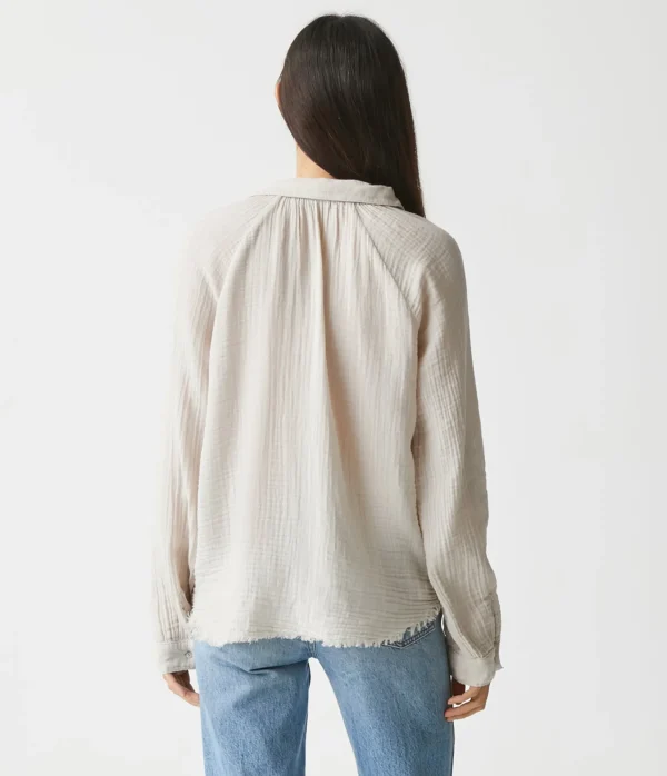 Michael Stars Toni Gauze Button Down Shirt- Tops, Blouses & Shirts
