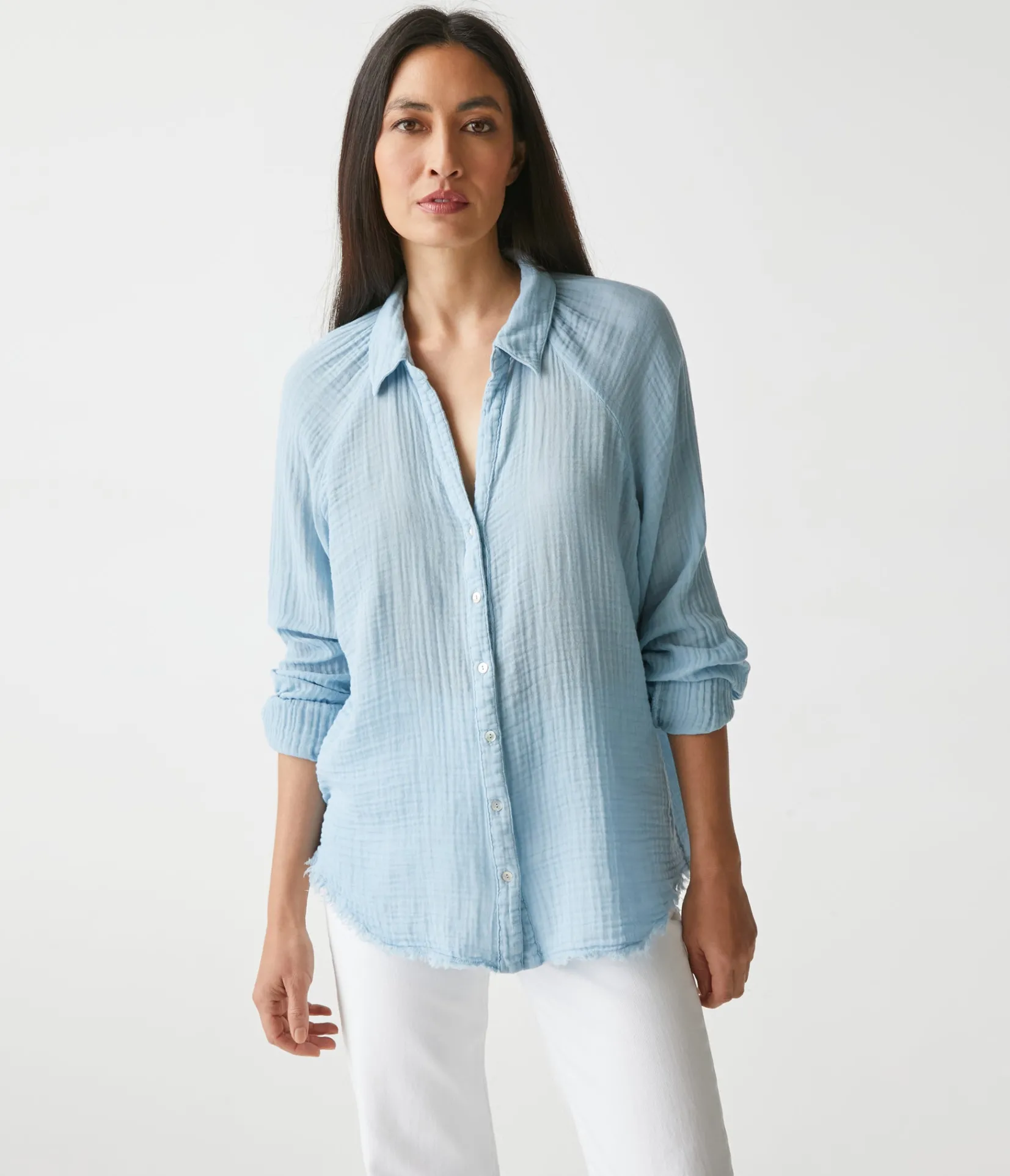 toni_gauze_button_down_shirt_49.webp Michael Stars Toni Gauze Button Down Shirt- Tops, Blouses & Shirts