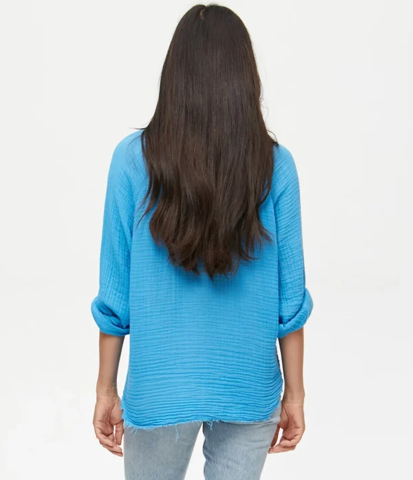 Michael Stars Toni Gauze Button Down Shirt- Tops, Blouses & Shirts