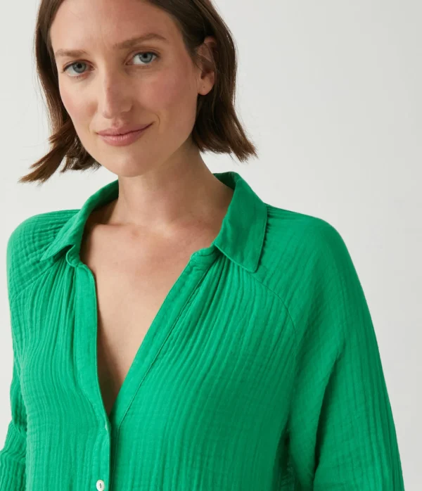 Michael Stars Toni Gauze Button Down Shirt- Tops, Blouses & Shirts