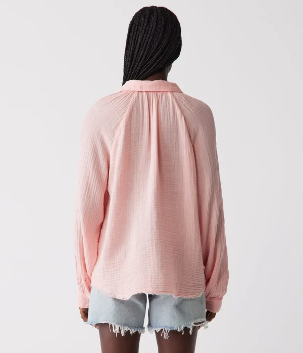 Michael Stars Toni Gauze Button Down Shirt- Tops, Blouses & Shirts
