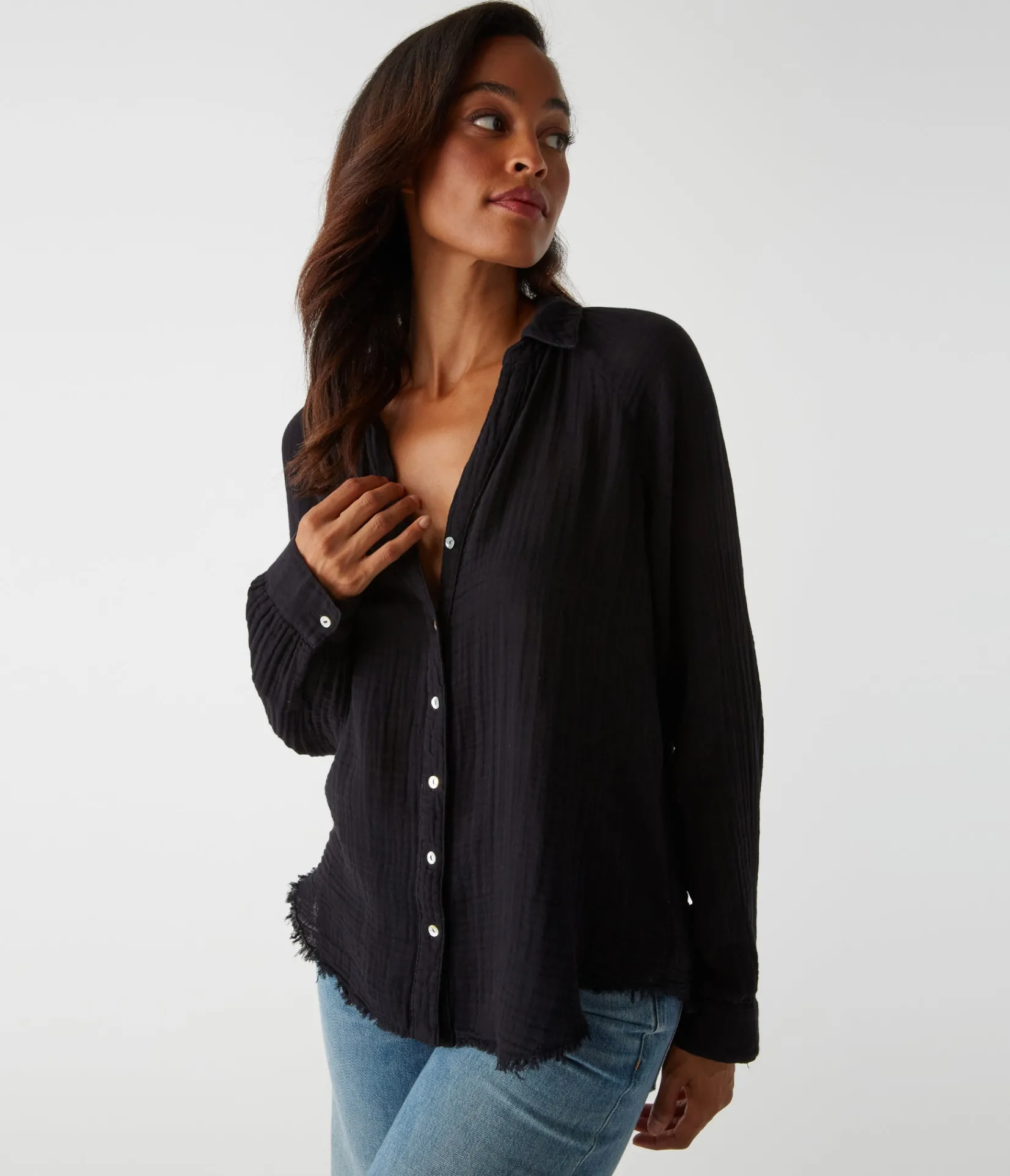 toni_gauze_button_down_shirt_9.webp Michael Stars Toni Gauze Button Down Shirt- Tops, Blouses & Shirts