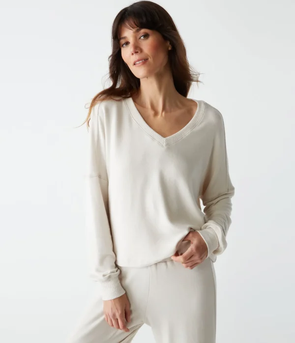 Michael Stars Vic V-Neck Pullover- Loungewear
