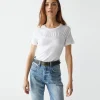 Michael Stars Victoria Mixed Fabric Tee- T-Shirts | 1x1 Cotton T-Shirts