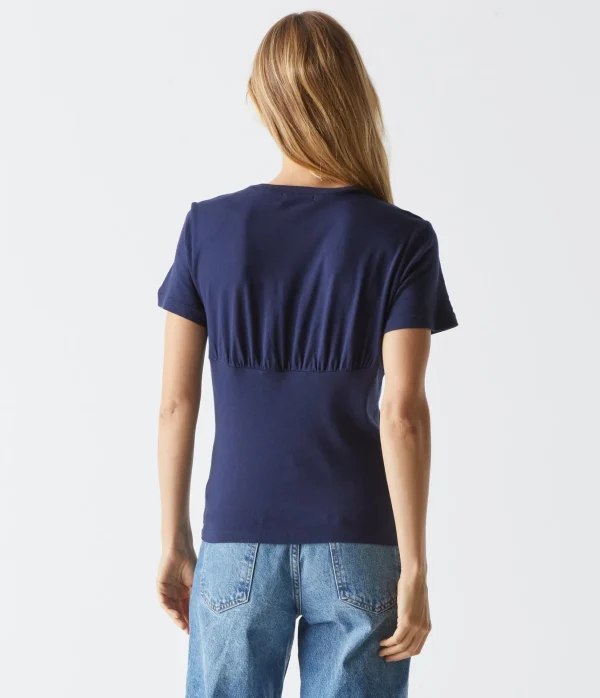 Michael Stars Victoria Mixed Fabric Tee- T-Shirts | 1x1 Cotton T-Shirts