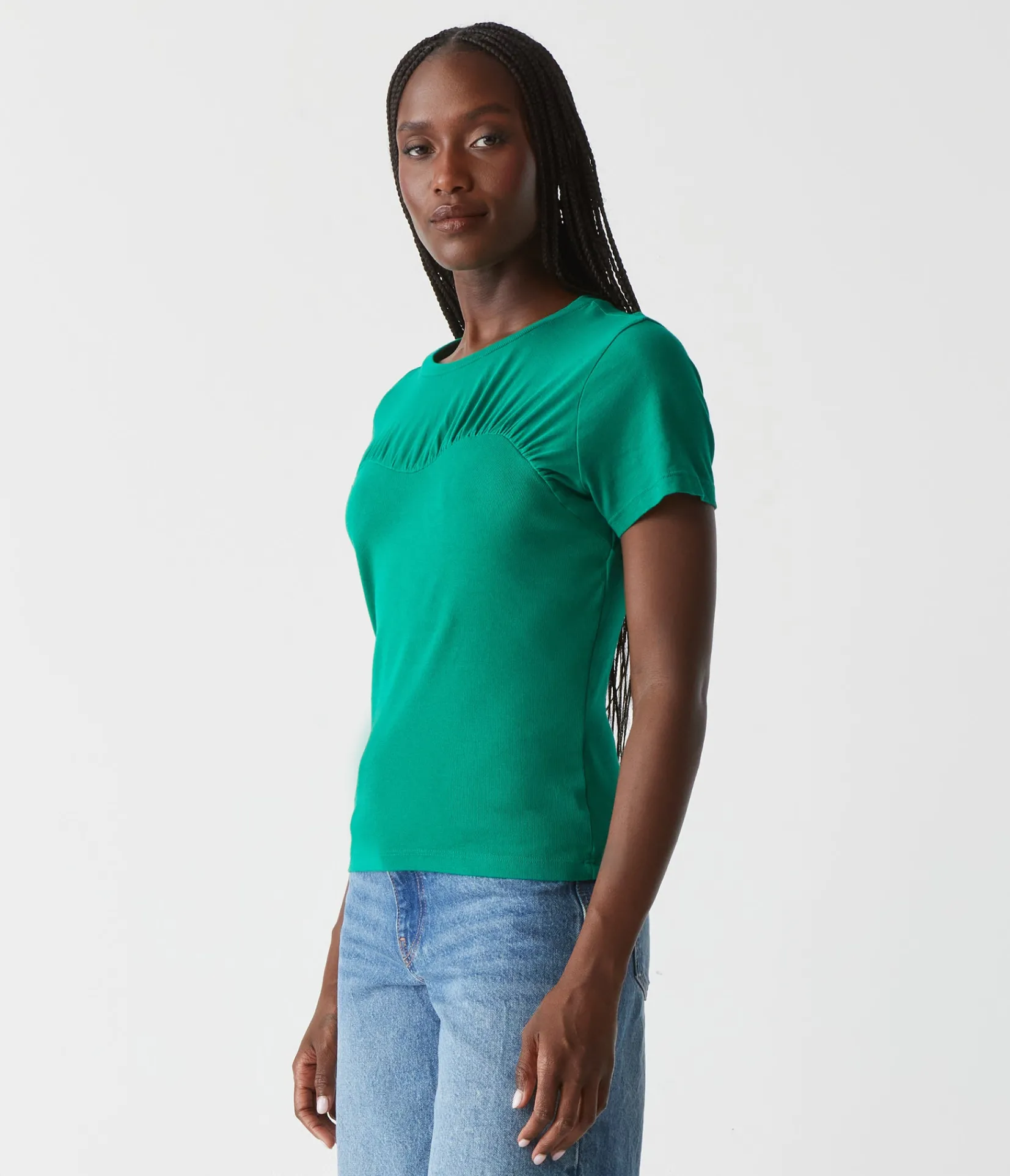 victoria_mixed_fabric_tee_14.webp Michael Stars Victoria Mixed Fabric Tee- T-Shirts | 1x1 Cotton T-Shirts