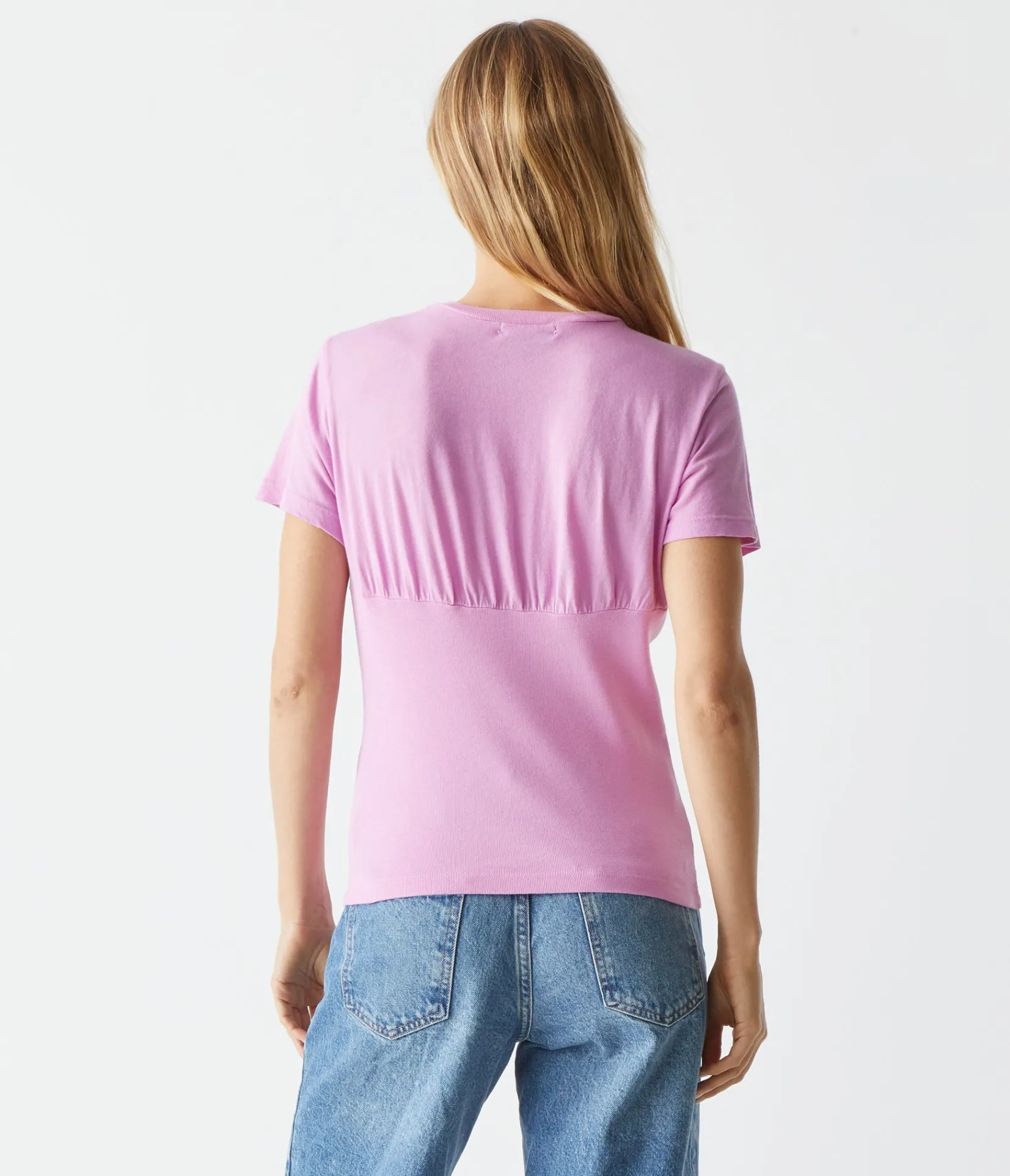 victoria_mixed_fabric_tee_7.webp Michael Stars Victoria Mixed Fabric Tee- T-Shirts | 1x1 Cotton T-Shirts