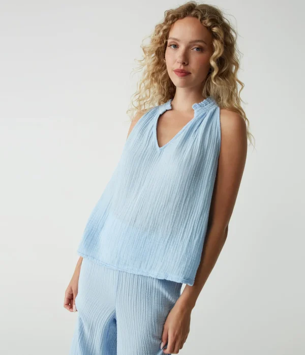 Michael Stars Viola Gauze Tank- Tops, Blouses & Shirts