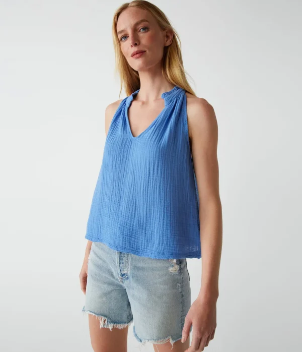 Michael Stars Viola Gauze Tank- Tops, Blouses & Shirts