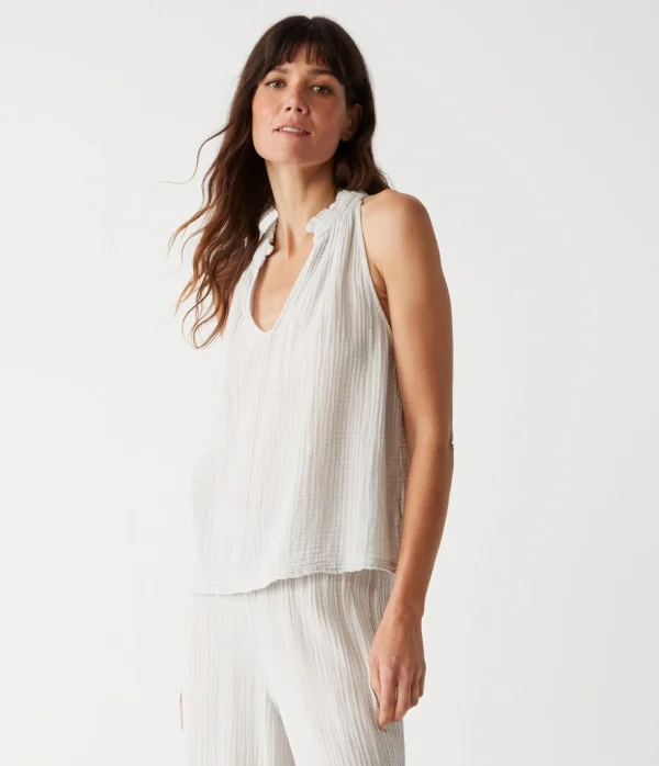 Michael Stars Viola Gauze Tank- Tops, Blouses & Shirts