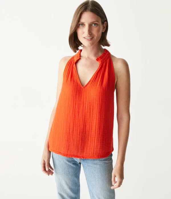 Michael Stars Viola Gauze Tank- Tops, Blouses & Shirts